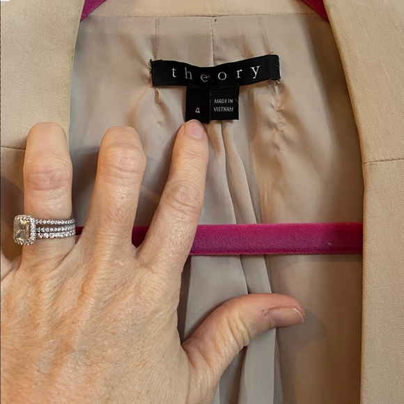 Theory Lanai Khaki Women's Blazer Size 4 - Picture 6 of 9